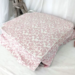 Dessus chaise volanté avec mousse duo tissus shabby