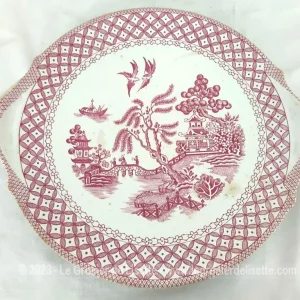 Assiette plat Sarreguemines rose shabby