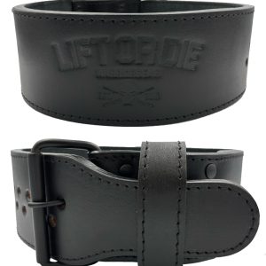 Ceinture de Force à Boucle | 13 mm Full Black | Cuir Véritable | Réglage Ultra Précis