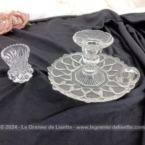 Assortiment rat de cave et bougeoir verre ouvragé