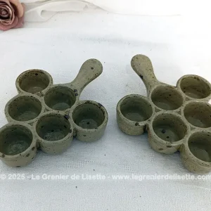 lot de 2 plats vintages de présentation avec 6 emplacements
