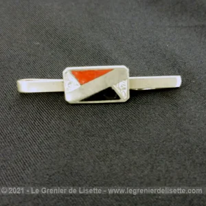 Ancienne pince cravate émail Rouge et Noir